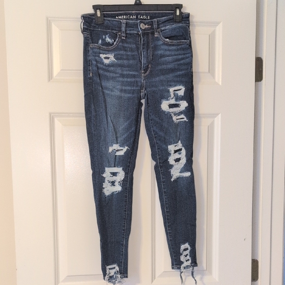 American Eagle Outfitters Denim - American Eagle Outfitters Ripped Dark Blue Skinny Jeans